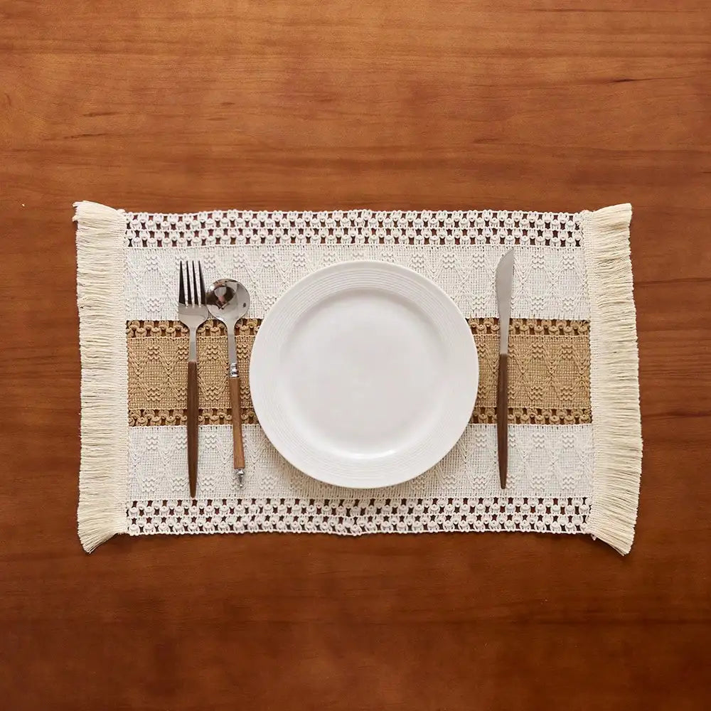 1/4/6pcs Farmhouse - Style Rectangular Placemats