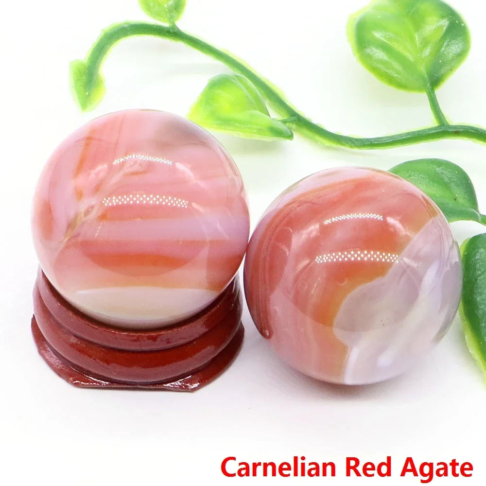 30MM Crystal Ball Natural Reiki Healing Quartz Stone Globe Energy Gemstone Fengshui Sphere Wicca Chakra Massage Home Decor Gifts