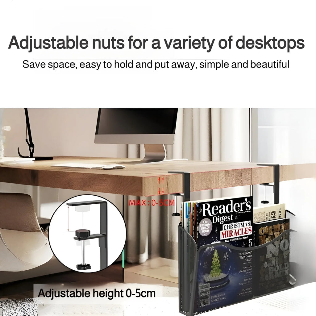 Simple Clip-On Desk Organizer - Magazine & Book Hanging Shelf | Quick and Hassle-Free Setup | Upgrade Your Study Space