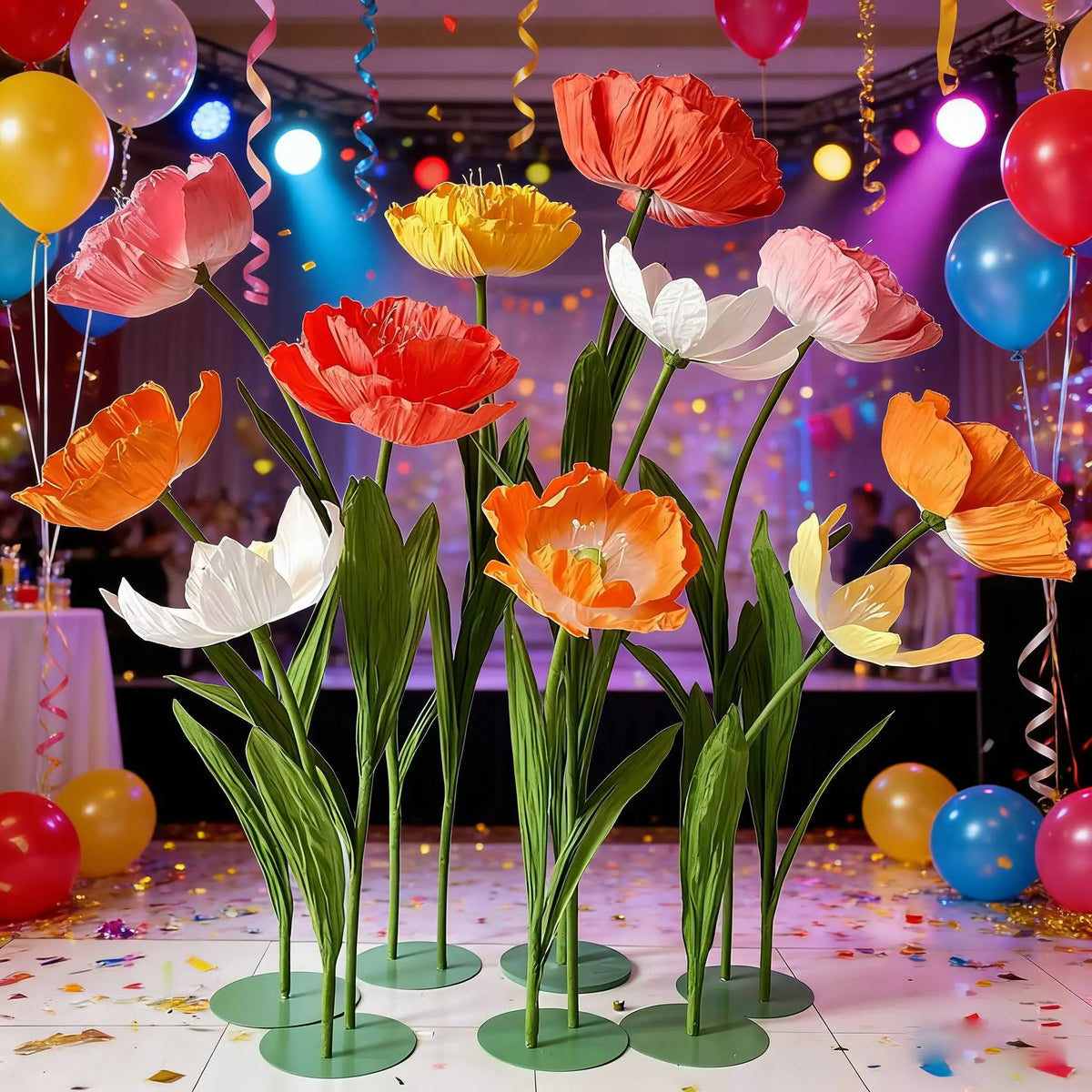 Wedding Props Artificial Giant Poppy Paper Flower Wedding Road Guide Floral Birthday Party Backdrop Decor Stage Window Display