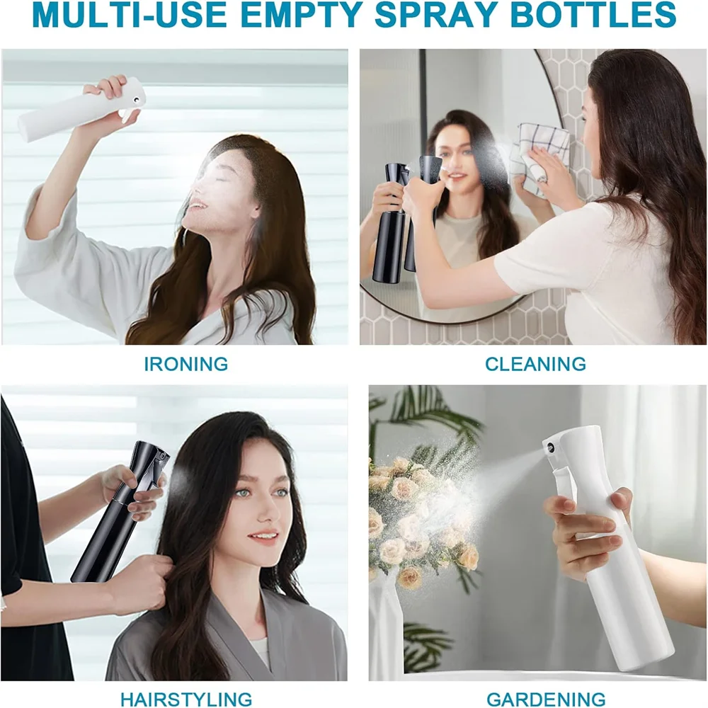 200/300ML Continuous Water Mister Empty Spray Bottle,Oil Sprayer for Hairdressing Skincare Plants Pets Kitchen Barbecue
