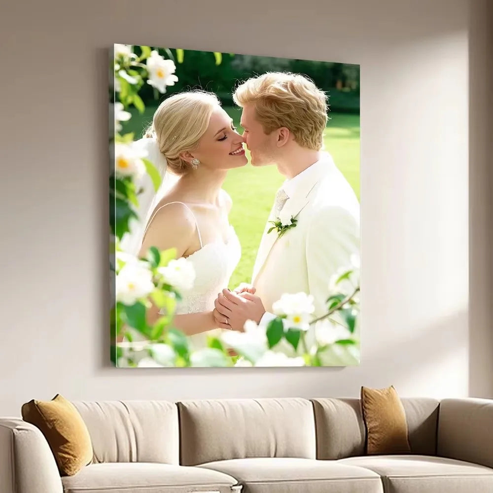 Custom Print Canvas Painting From Your Photos Wedding Birthday Poster Wall Art Decoration Pets Family Landscape Picture Decor