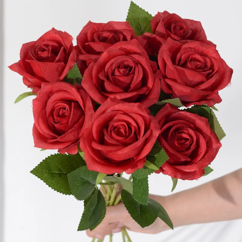 3/5/10/20pcs Silk Artificial Roses Flowers Bouquet Beautiful Fake Roses for Wedding Home Decor Fake Flowers Valentine's Day Gift