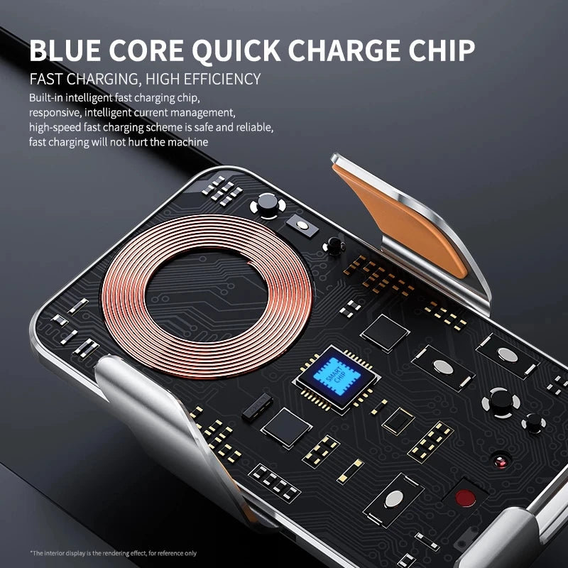Car Wireless Charger Magnetic Auto Car Mount Phone Holder For iPhone 17 16 15 14 13 12 Samsung Infrared Induction Fast Charging