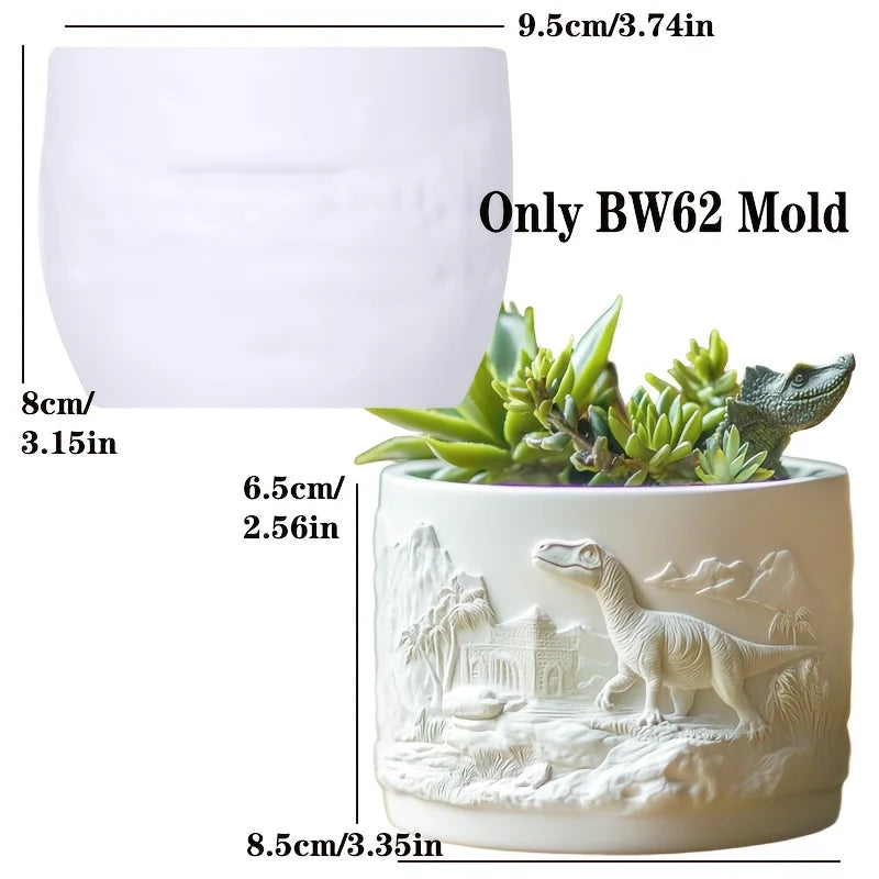 Sea Bay Canyon Relief Succulent Plant Flower Pot Resin Silicone Mold Mountain Range Sea Sunrise Relief Storage Box Gypsum Molds