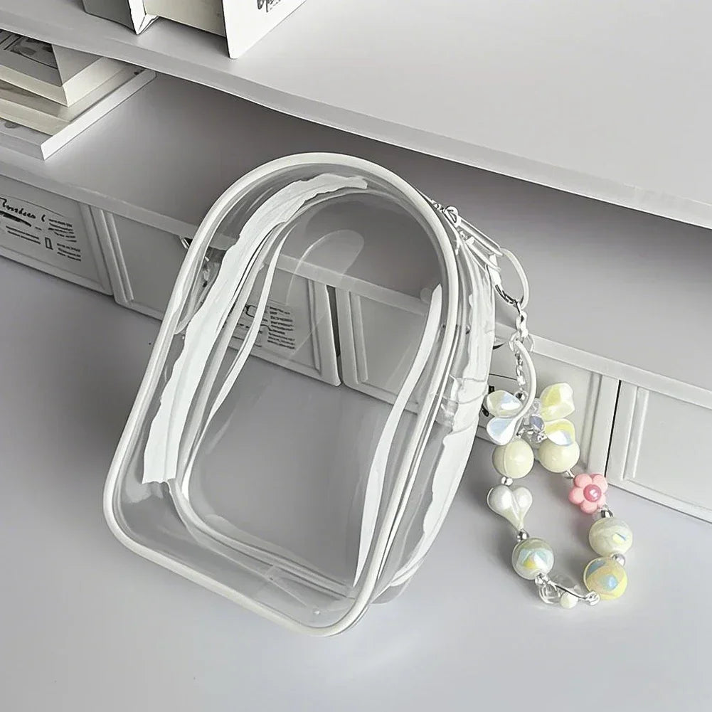 2025 New For 17cm Labubu V2 V3 15cm PVC Storage Bag Dolls Display Bag Cotton Doll Outfit Crossbody Pain Bag Home Organization