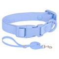448B Waterproof Dog Collar Adjustable Length Macaron Color Pet Collar with Leash Large Dog Training Accessories