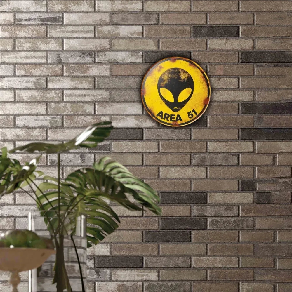 Retro UFO Alien Metal Sign Set Area 51, Vintage Sci-Fi Wall Art Decor for Home Office Bar Club Man Cave Collection