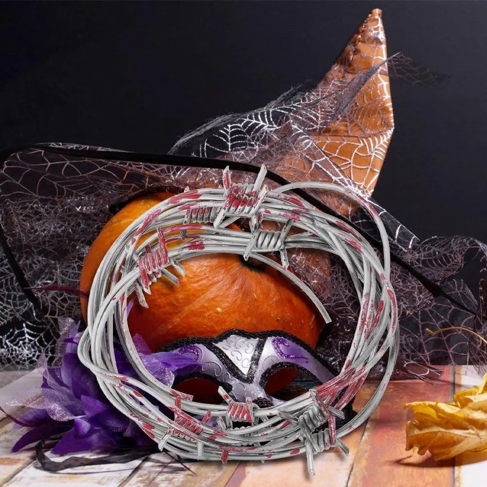 Fake Barbed Wire Halloween Fence Decor