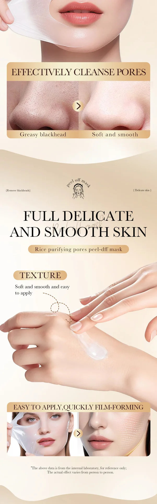 BIAOQUA White Rice Face Peeling Mask Moisturizing Remove Blackhead Whitening Anti-aging Anti Wrinkle Facial Peel Masks Skin Care