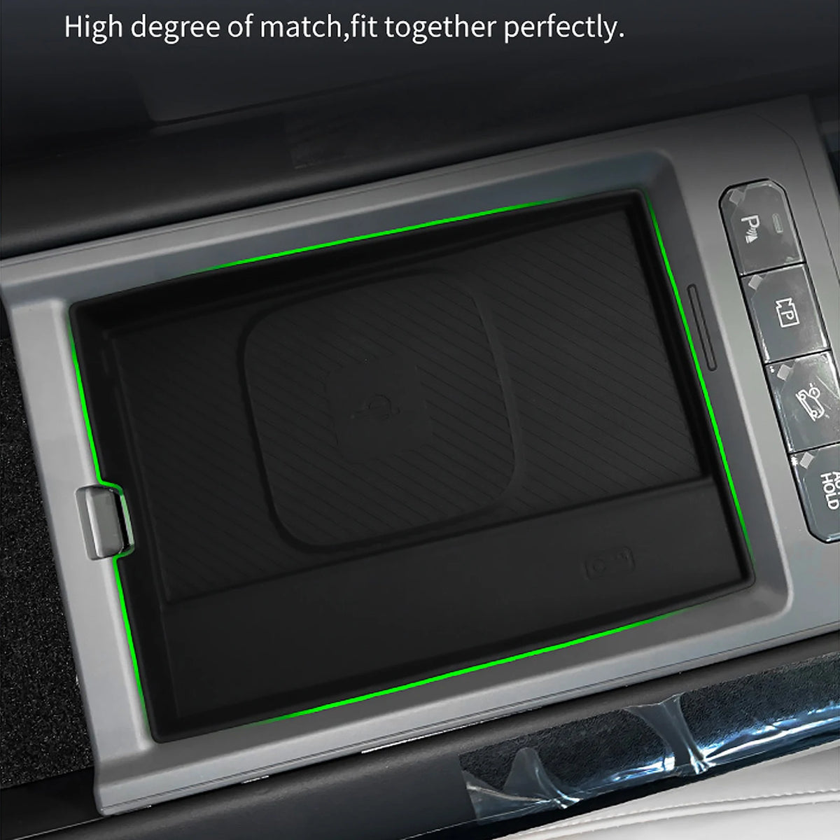 Car Armrest Storage Box Lower Center Console Organizer Cup Holder Storage Box Wireless Charger Panel Mat For KIA EV9 2024 2025