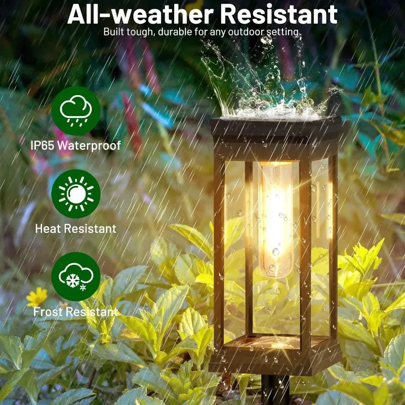 Waterproof Bright Solar Pathway Lights Energy Efficient LED Landscape