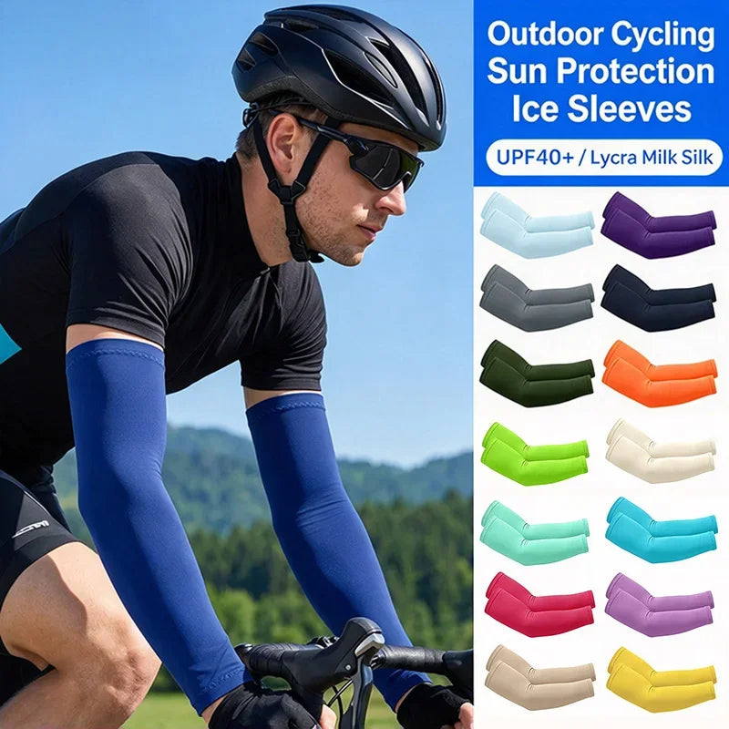 Ice Silk Refined Arm Sleeves Thin Straight Tube Cycling