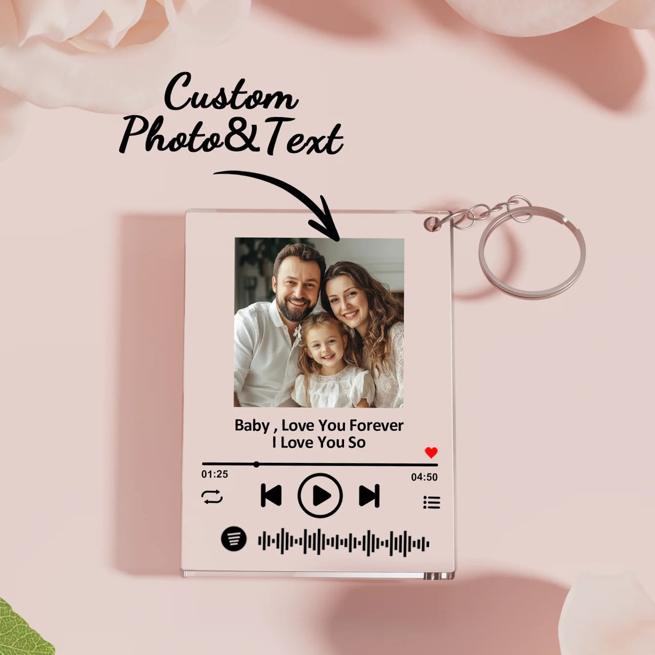 Custom acrylic photo keychains, custom engraved photo keychains, custom photo and text keychains, surprise gifts
