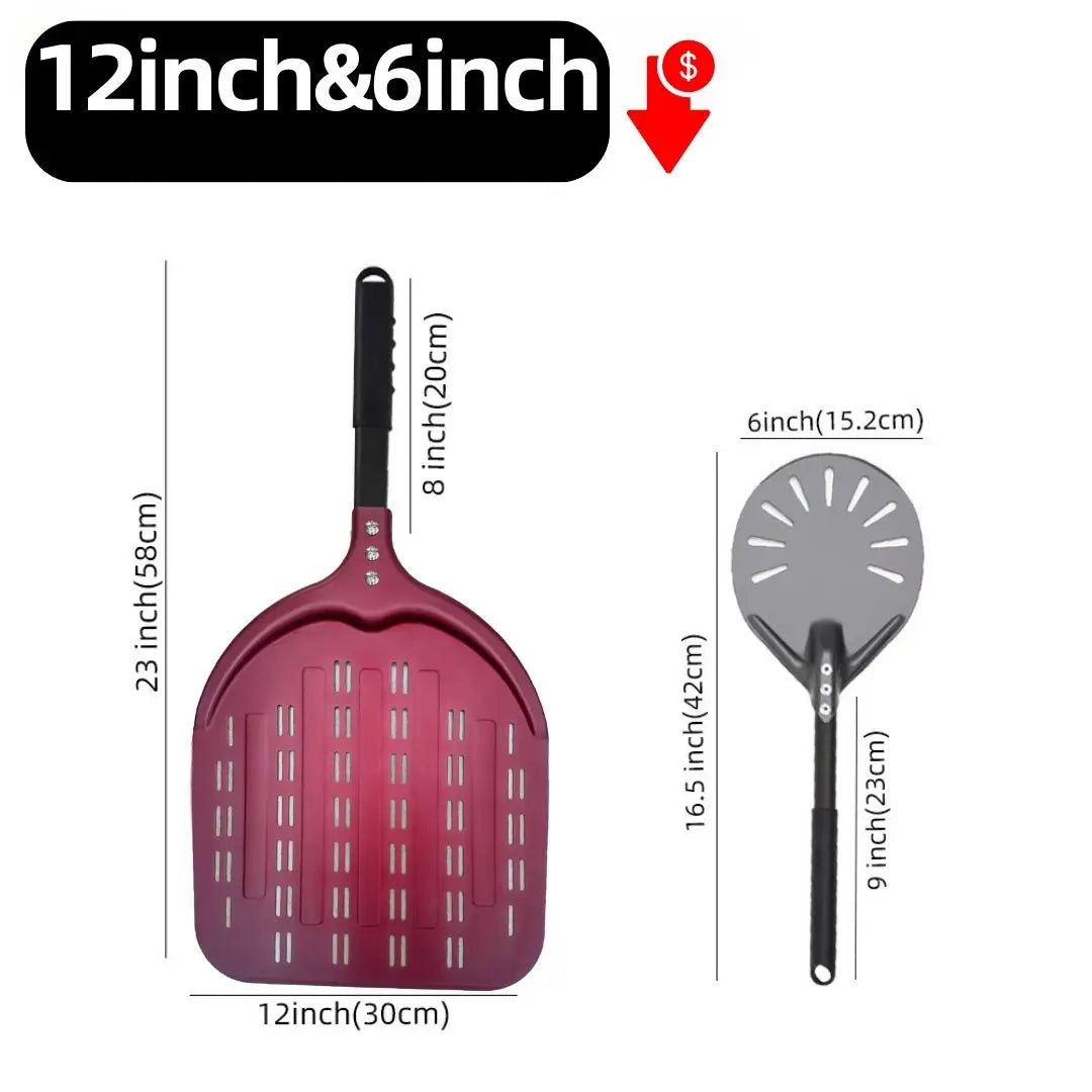 6&12 13 14  Inch Aluminum Pizza Peel Bread Paddle Pizza Oven Turning Peel Hard  Anodized Pizza  Baking Kitchen Tool Spatula
