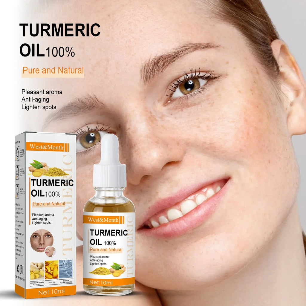 Turmeric Whitening Freckles Serum Remove Dark Spots Melasma Brighten Lighten Melanin Improve Dull Anti-aging Face Skin Care 10ml