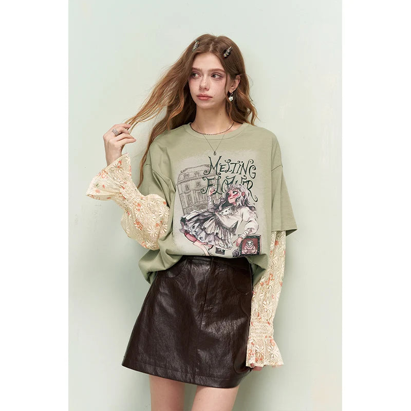 ELFSACK Fake Two Piece T Shirt