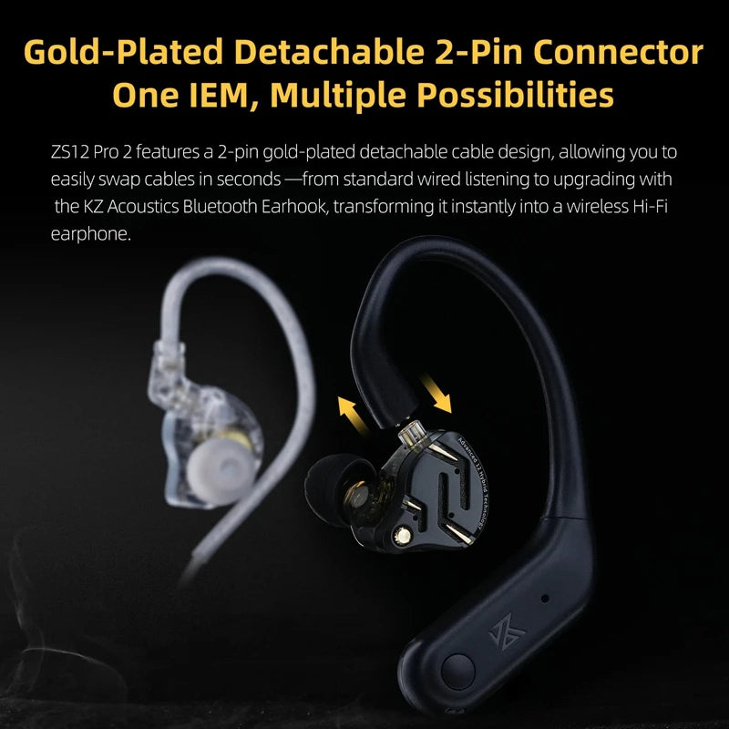 In Ear Monitor KZ ZS12 Pro 2 Hybrid 1DD+5BA