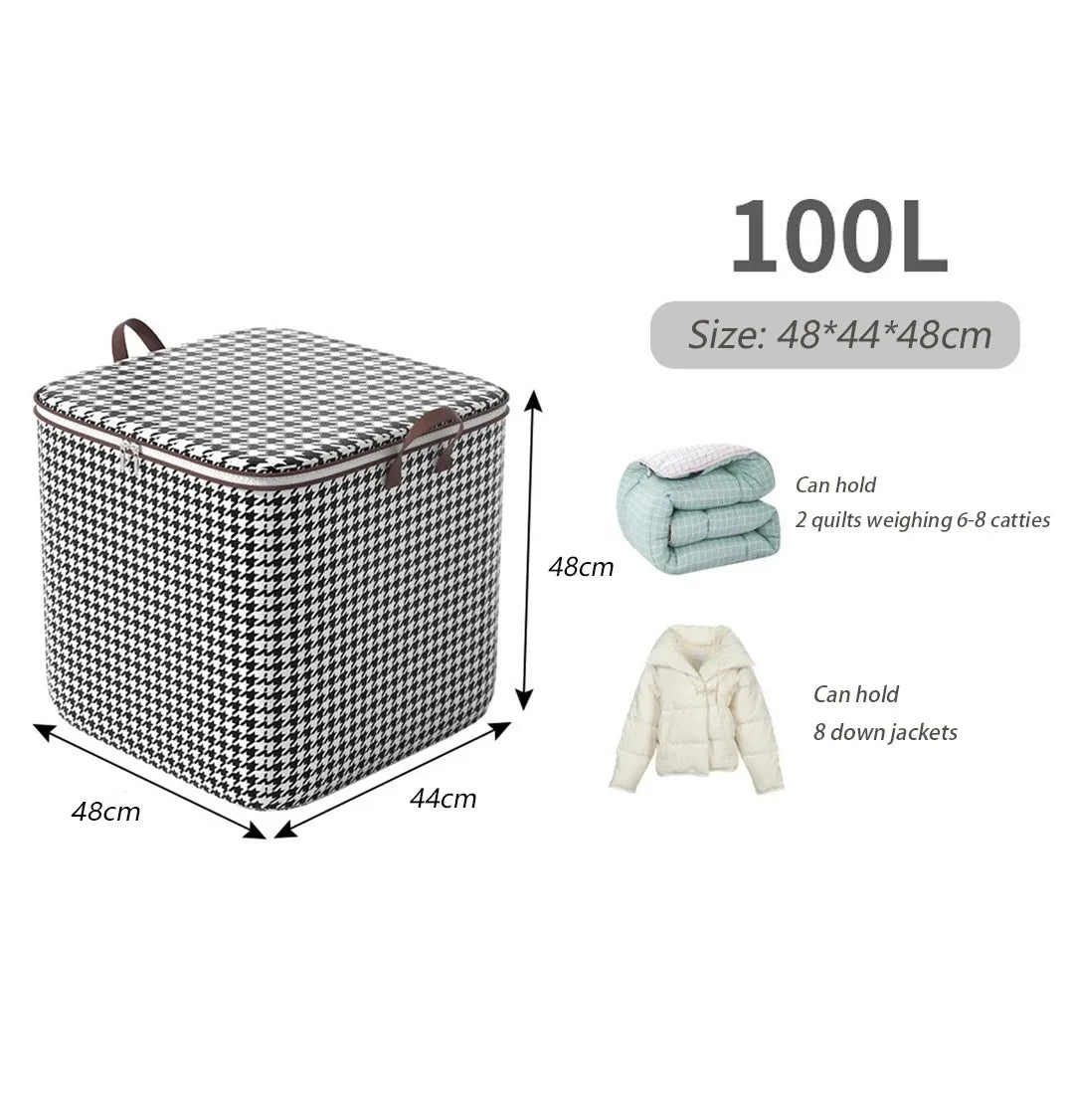 1pc Organizer Clothes Storage Bags Large Capacity Quilt Moving Box Tote Bag Dustproof Clothing Wardrobe Home