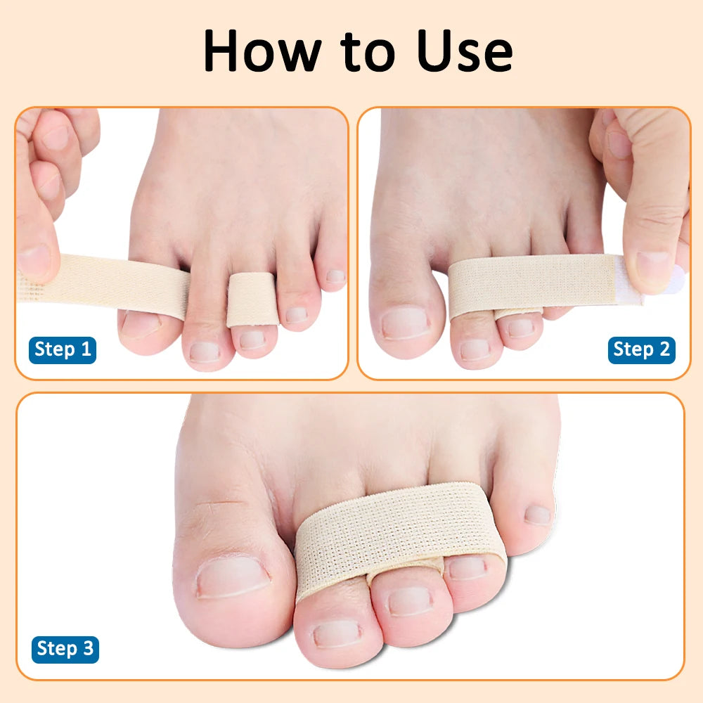2Pcs Hammer Toe Straightener Toe Splints Bandages for Broken Bent Overlapping and Hammer Toes Protector