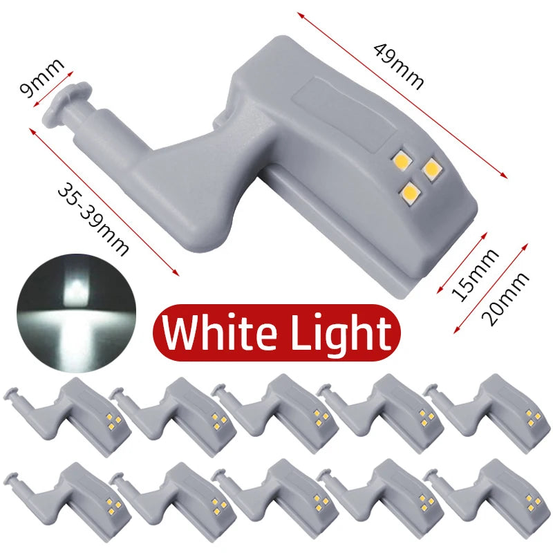 5-30pcs LED Inner Hinge Lamps Universal Under Cabinet Wardrobe Cupboard Sensor Night Lights Kitchen Bedroom Closet Wireless Lamp