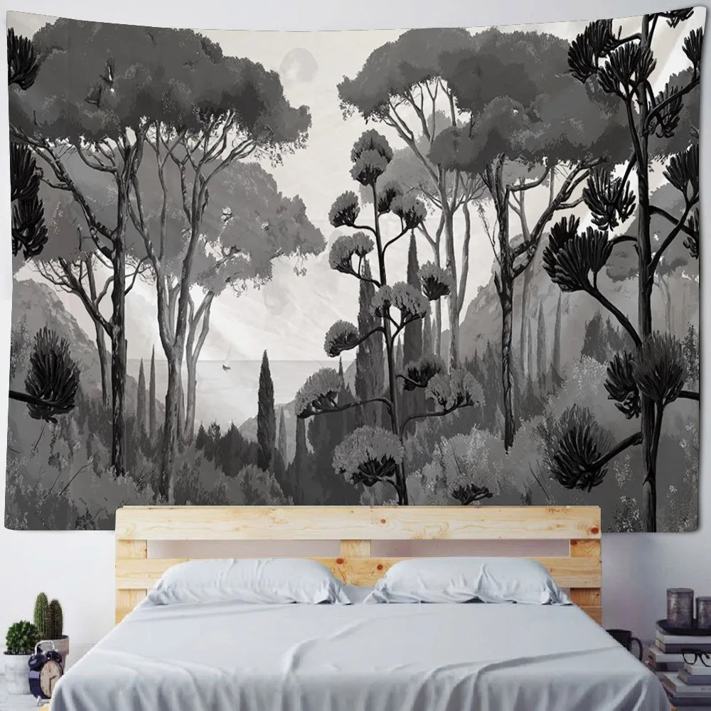 French Monet oil painting tapestry home landscape painting art wall hanging room decoration yoga mat sofa blanket bed sheet