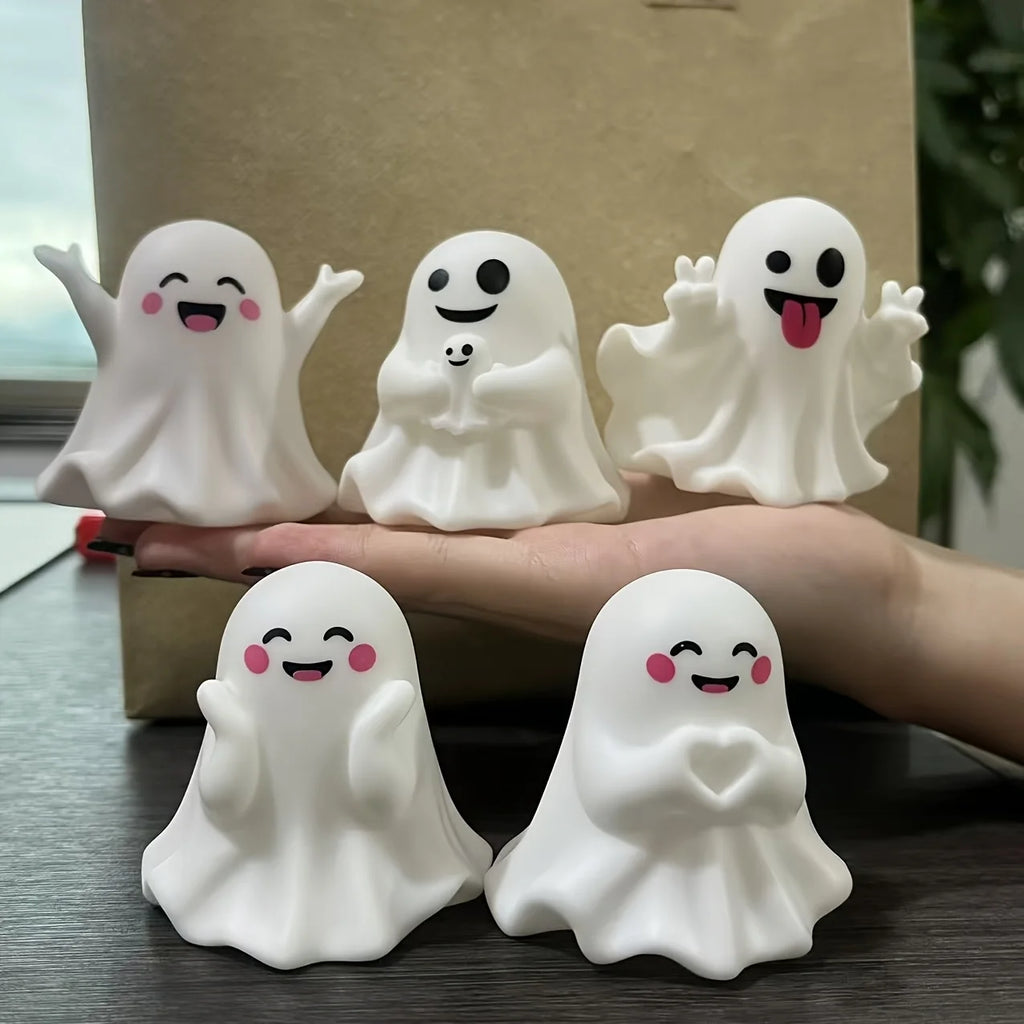 Cartoon Mini Ghost Resin Ornament Halloween Desktop Decoration Small Statues Party Atmosphere Creative Ornament