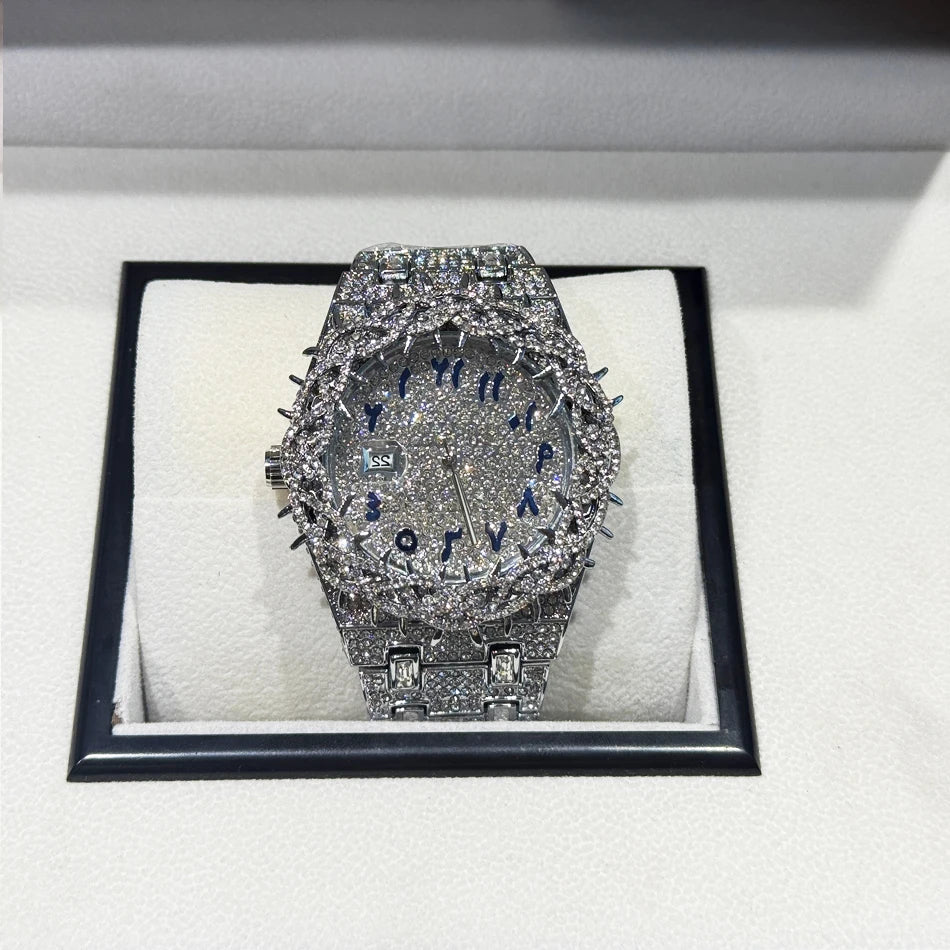 Thorn Spike Iced-Out Men's Watch