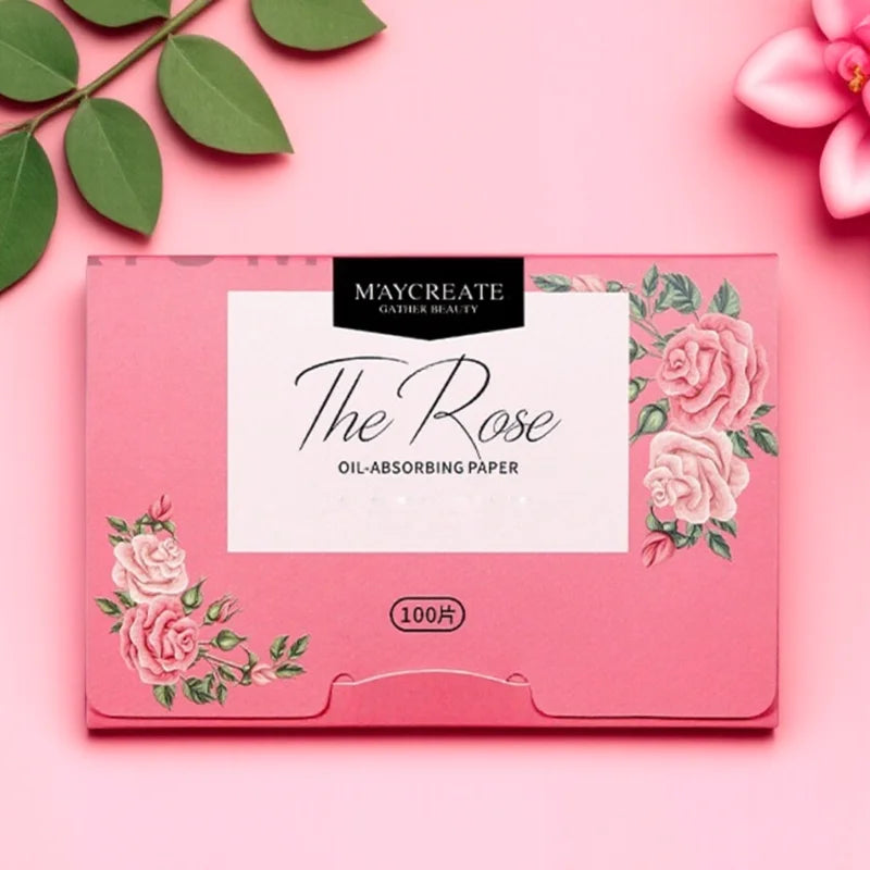 100 Sheets Oil Blotting Paper for Face Absorbs Excess Shine and Oil Portable Matte Facial Tissues for Oily Skin Care