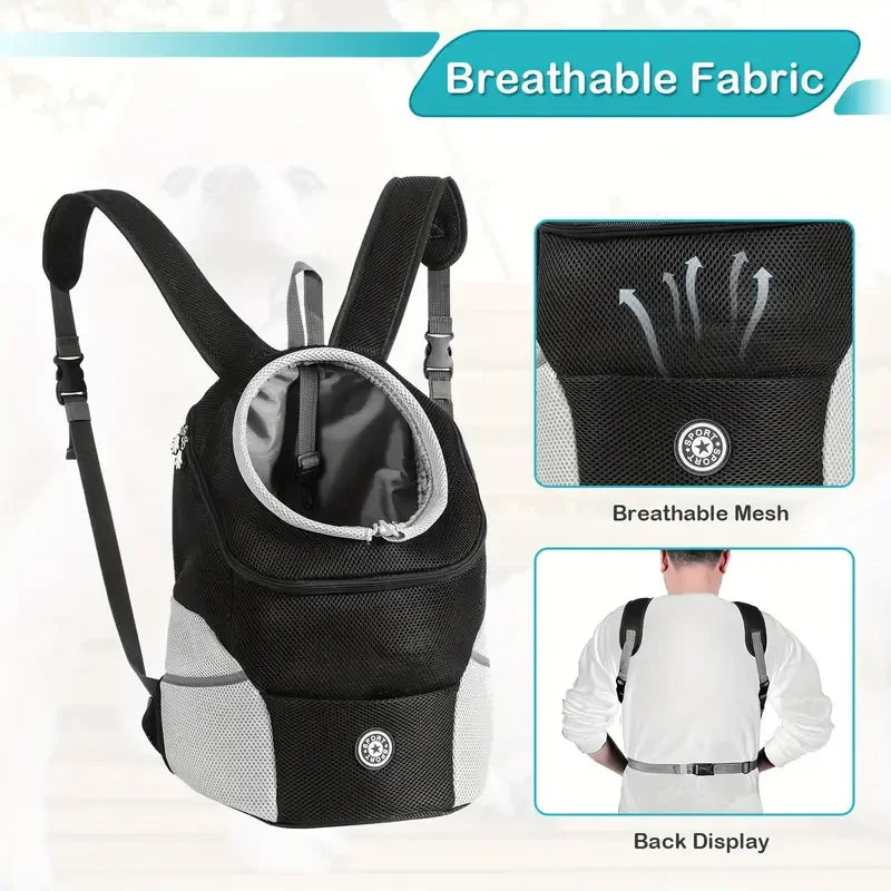 New Dog Pet Backpack Comfortable Carrier Travel Hiking Bag Front Pack Breathable Adjustable Straps for Small Medium Dogs Cats