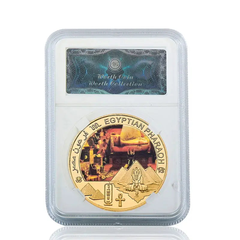 Egyptian Pharaoh Gold Plated Commemorative Coin Egypt Challenge Coin Art Craft Souvenir Business Gift for Collection Home Decor