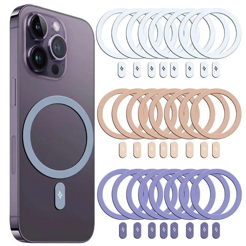 5-1Pcs Universal Metal Plate Ring for Magsafe Magnetic Wireless Charger Iron Sheet Sticker Car Phone Holder for IPhone 15 14 13