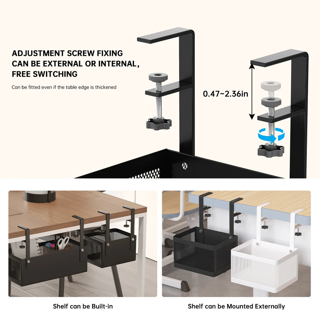 Under-Desk Storage Rack, Stationery Organizer, Gaming Desk, Desk Organizer, Under-Desk Hanging Basket, Box, Workstation Drawer