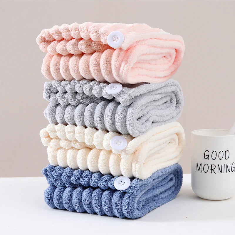 Ultra fine fiber towel wrapped and thickened Ladies' dry hair cap Thick and highly absorbent headscarf for wiping hair