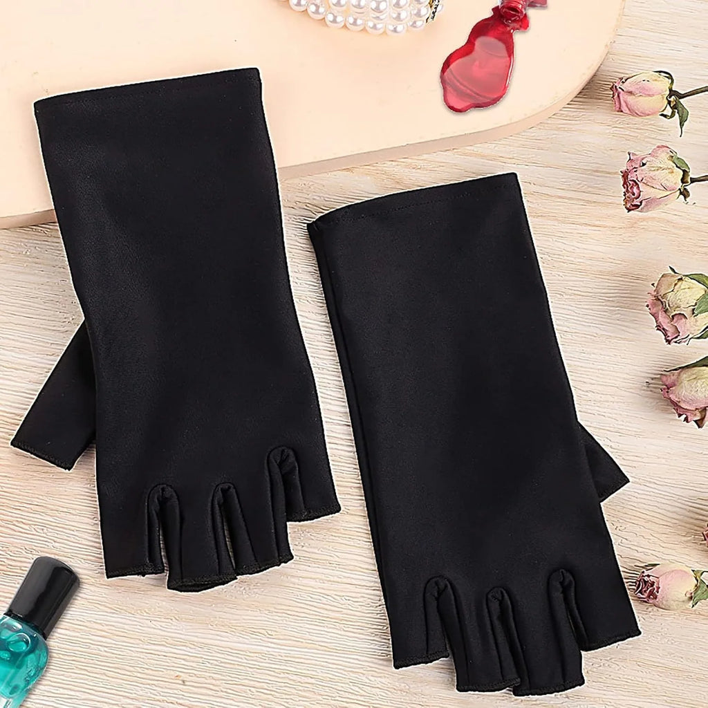 Anti-UV Gloves for Nail Lamp, Professional UPF50+ UV Protection Glove for Manicures, Art Skin Care Fingerless, Women Men