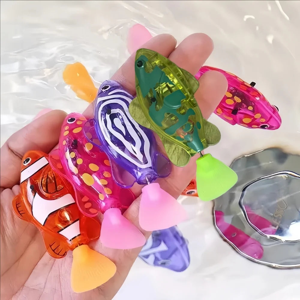 Baby Bath Light-Up Sensor Electric Small Fish Playing in Water Pet