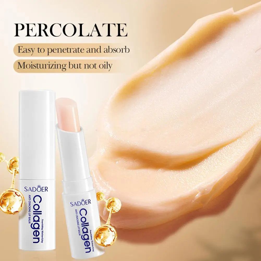 SADOER 5/10/15PCS Collagen Lip Balm Lasting Moisturizing Anti Wrinkles Hydrating Lipstick Lips Skin Care Products