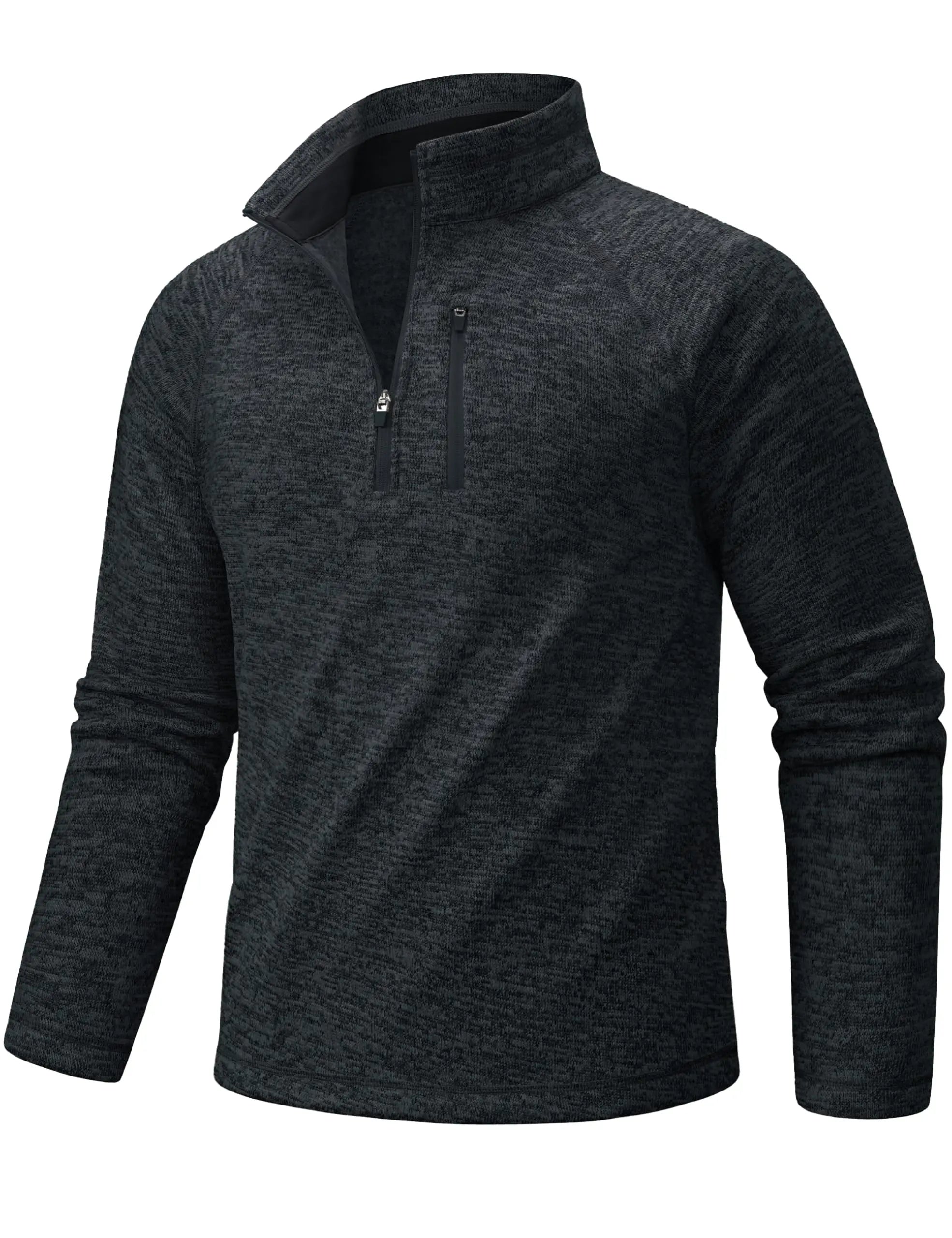 TACVASEN Men's Quarter Zip Pullover Long Sleeve Thermal Fleece Sweater Lightweight Casual Golf Sweatshirt with Zipper Pocket