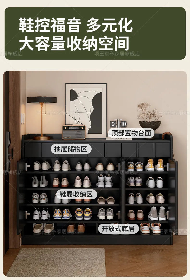 Living Room Storage Shoe Cabinet Hallway Entrance Wooden Modern Shoe Cabinet Black White Zapatero Organizador Furniture Home