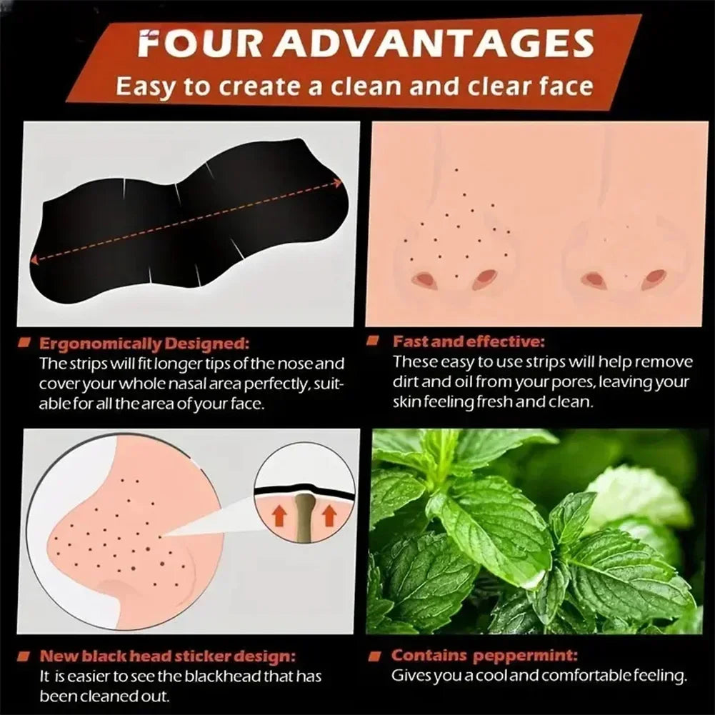 Unisex Nose Deep Cleansing Strips Blackhead Remover Mask for Acne Shrink Pore Nose Sticker Cleaner Skin Care Strip Tools