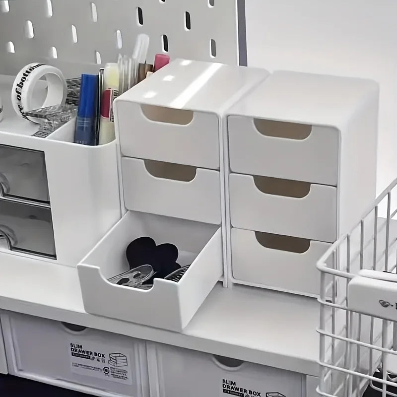 For Desk Perfect for Office Supplies Jewelry Cosmetics Storage Desk Organizer Mini Chic 3-Tier Drawer Organizer