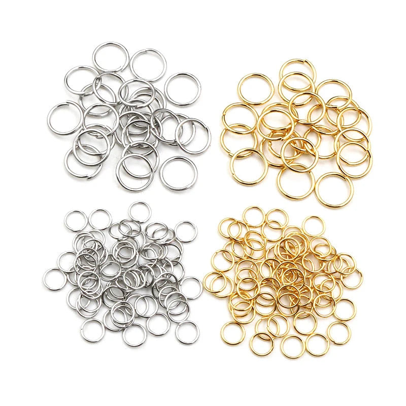 3/4/5/6/7/8/10mm Stainless Steel Gold Color Split Jump Rings DIY
