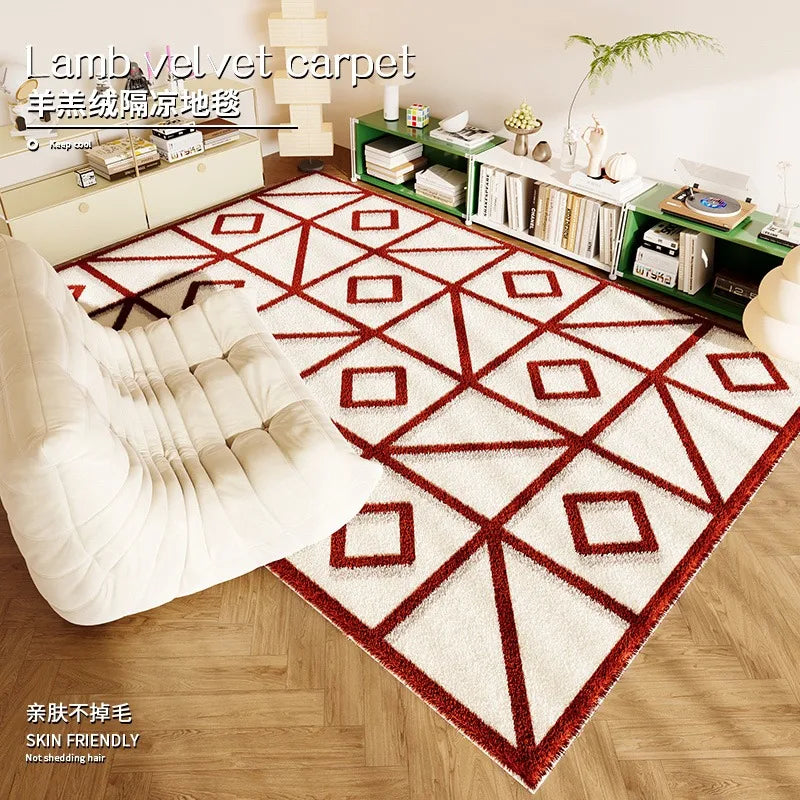 Living Room Carpet Fashion Art Plaid Bedroom Bedside Mat Popular Cloakroom Leisure Area Coffee Table Plush Rugs Ковер Tapis 러그