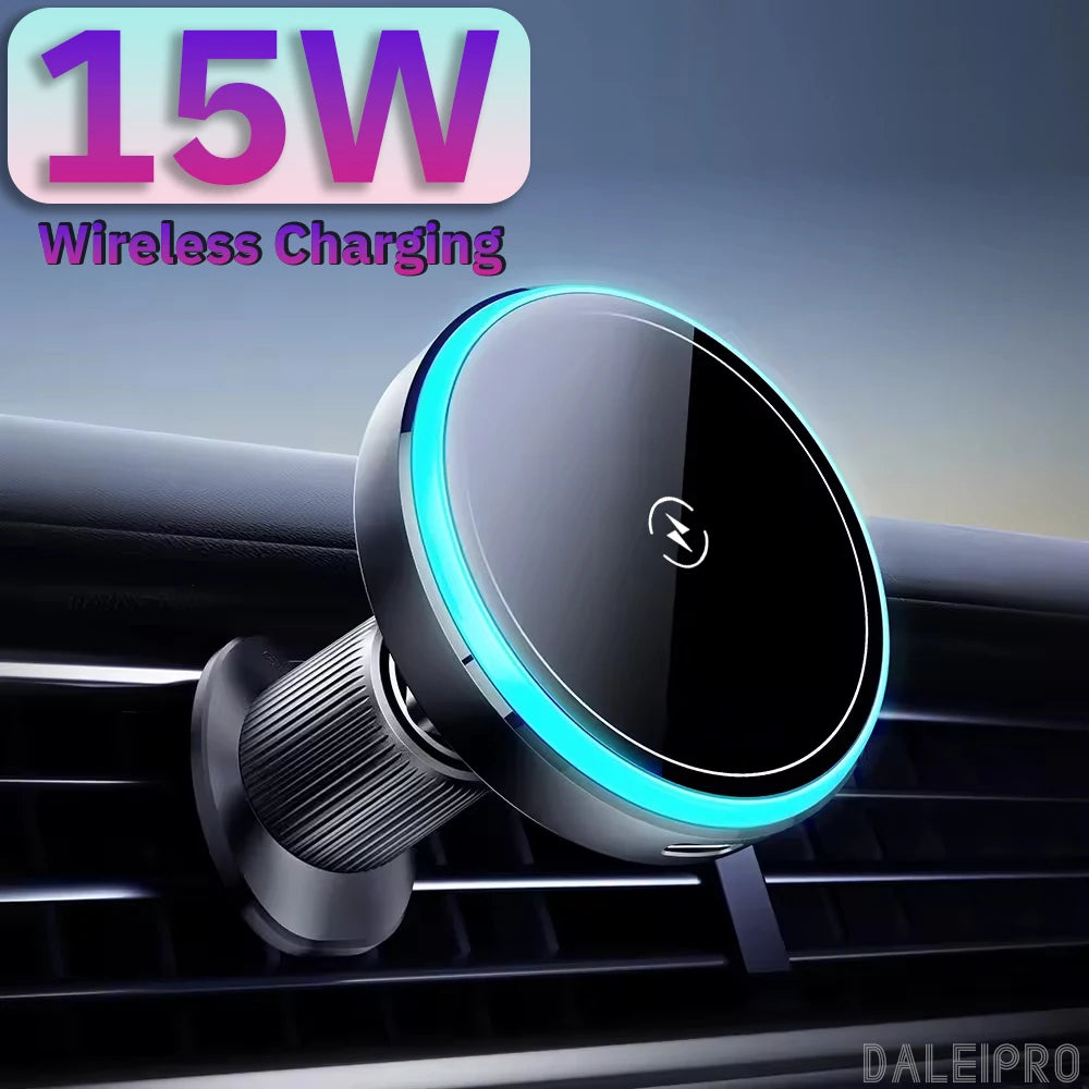 Double Car Phone Holder With Storage Box Base Magsafe Wireless Charger Phone Mount For Suzuki Jimny 2018-2024 2025 JB64 JB74