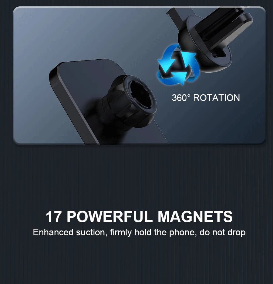Magnetic Wireless Charger Car Air Vent Mount Phone Holder Stand Fast Charging Station For iPhone 13 14 15 16 17 Pro Max macsafe
