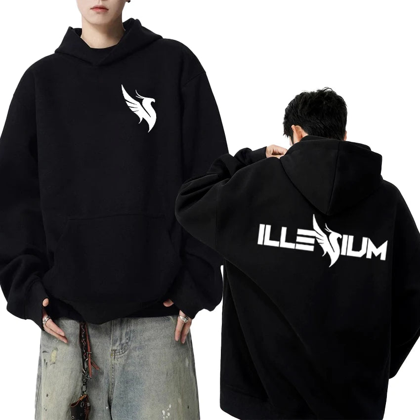 2025 New in Illenium Dj Music Double Sided print Hoodies Men women vintage Casual pullovers Unisex Fleece Long sleeve Sweatshirt