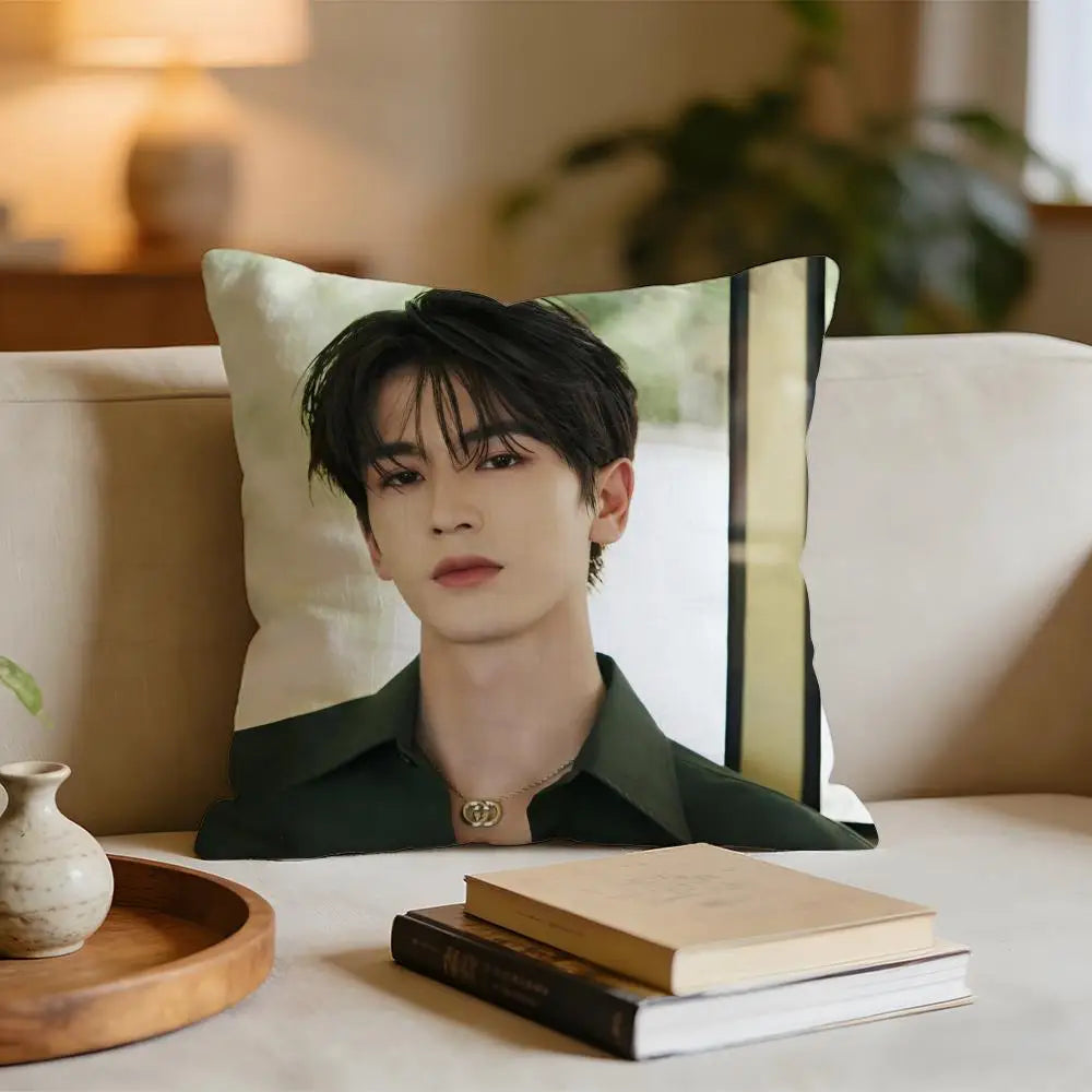 Cool Actor Zhang Linghe Cushion Cover Short plush pillowcase for bed sofa car，washable