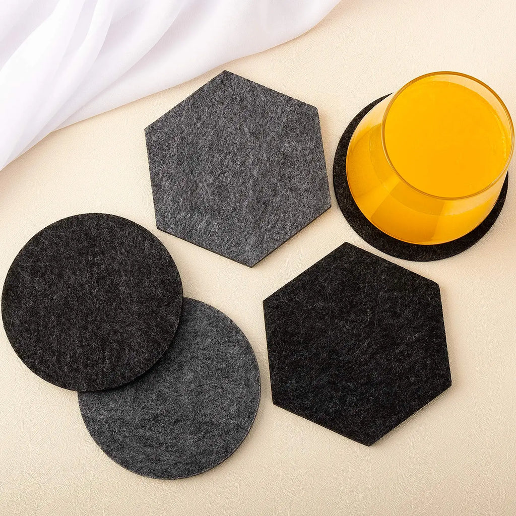 Round Felt Coaster Dining Table Protector Pad Heat Resistant Cup Mat Coffee Tea Hot Drink Mug Placemat Kitchen Accessories
