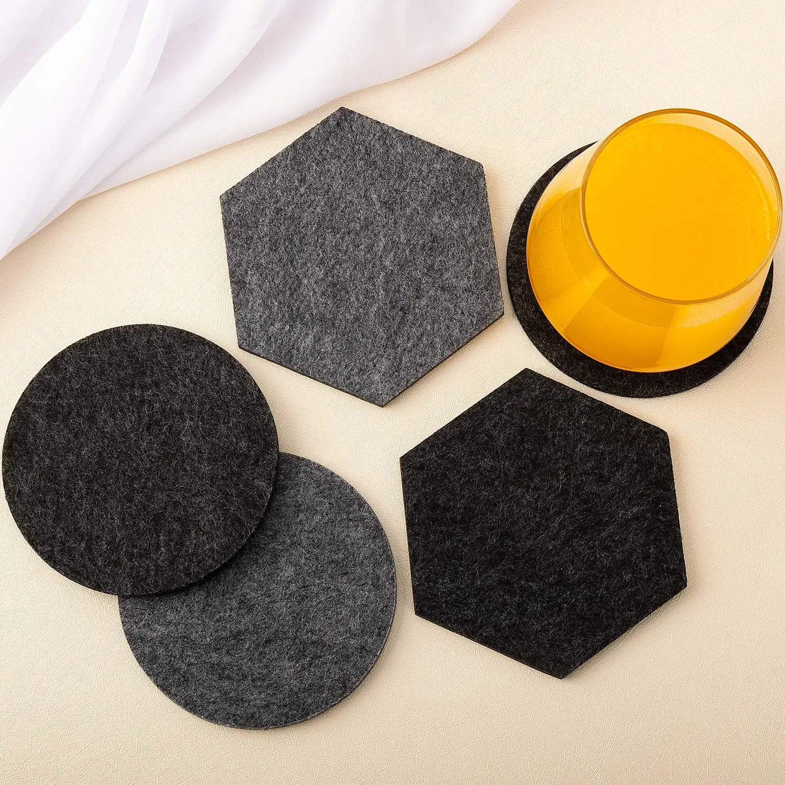 Round Felt Coaster Dining Table Protector Pad Heat Resistant Cup Mat Coffee Tea Hot Drink Mug Placemat Kitchen Accessories