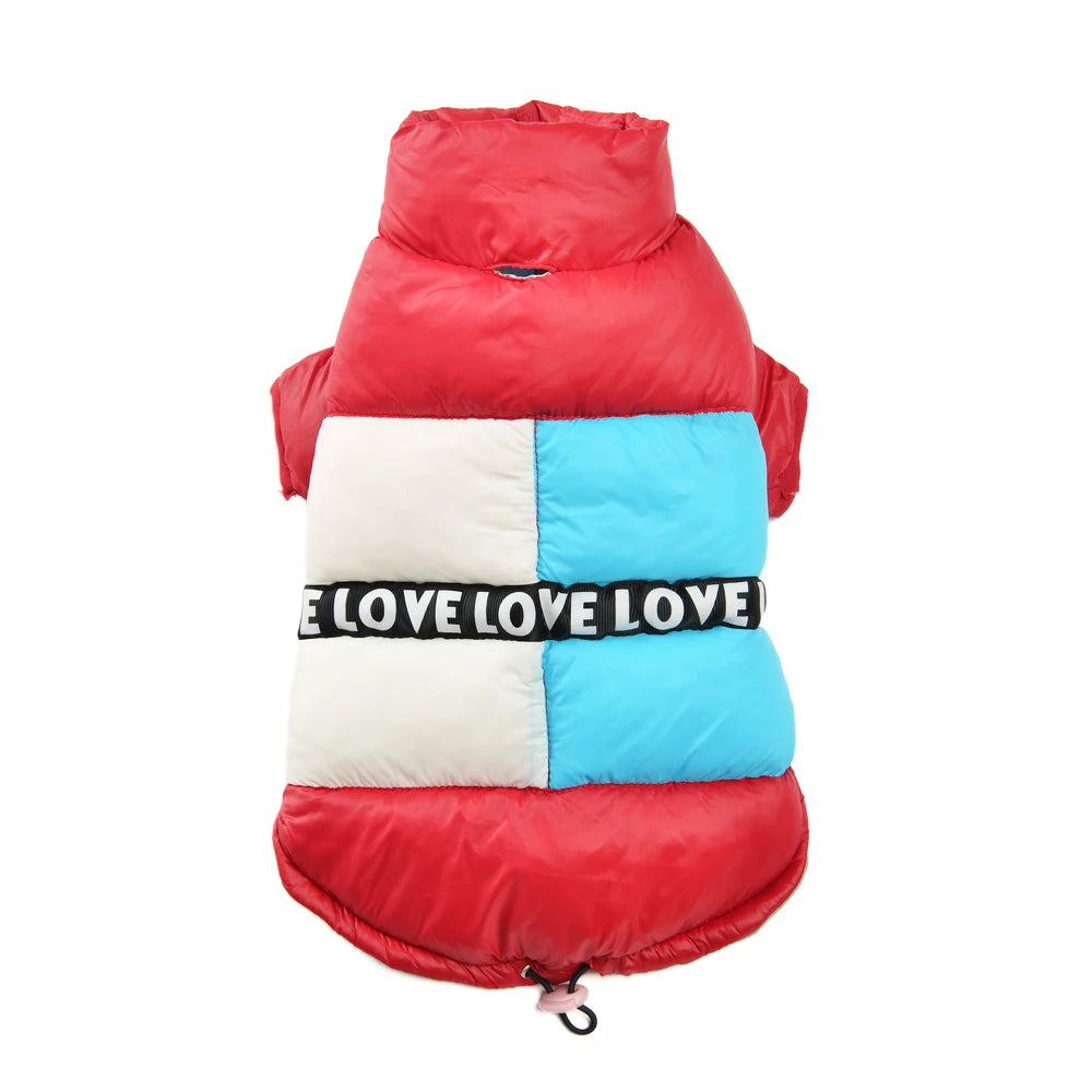 Warm Pet Clothes Waterproof Button Costume For Small Dogs Winter Cute Splicing Puppy Jacket Coat Chihuahua French Bulldog Outfit